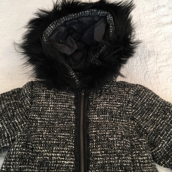 NWT*LILI GAUFRETTE***Reversible Tweed Black Coat - Picture 4 of 8